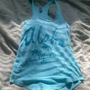 A Mint Colored Hawaiian Tank Top